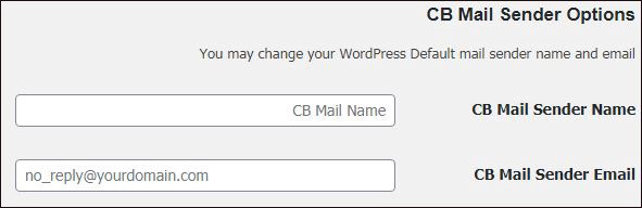 تنظیمات افزونه CB Change Mail Sender